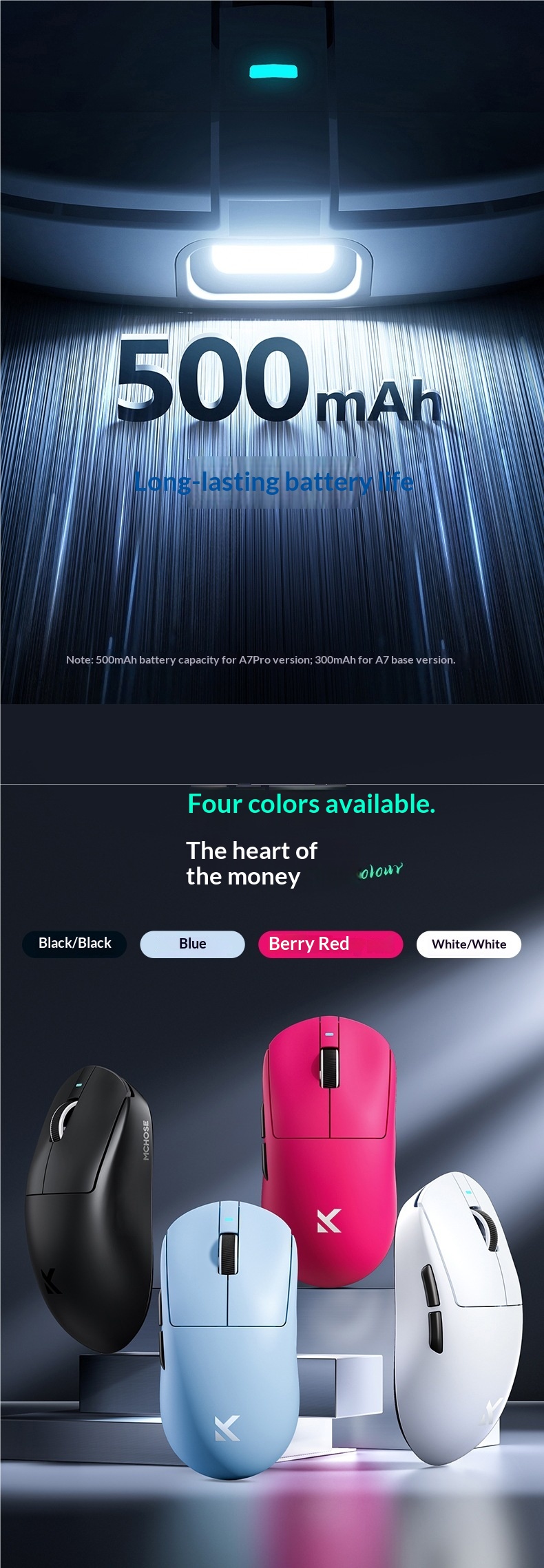 Digitex Digitex 2025 Nuovo mouse da gioco wireless MaiCong aggiornato con tre modalità e-sport, batteria a lunga durata, design leggero_voghion.com