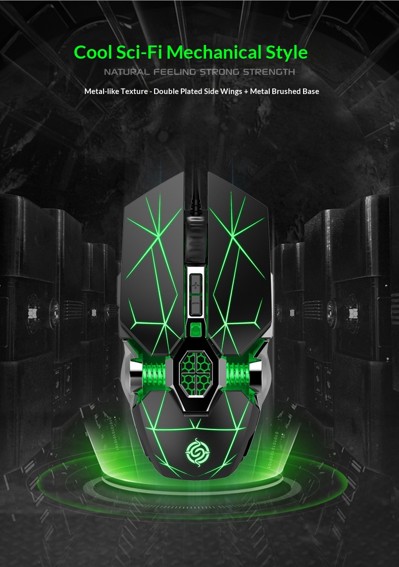 Souris de jeu filaire USB Digitex Viper Q7 pour ordinateur portable, e-sport, mécanique, lumineuse et sans bordures_voghion.com