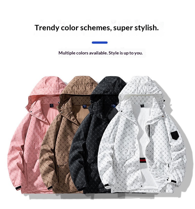 Veste coupe-vent décontractée et tendance imperméable pour homme, collection printemps 2023_voghion.com