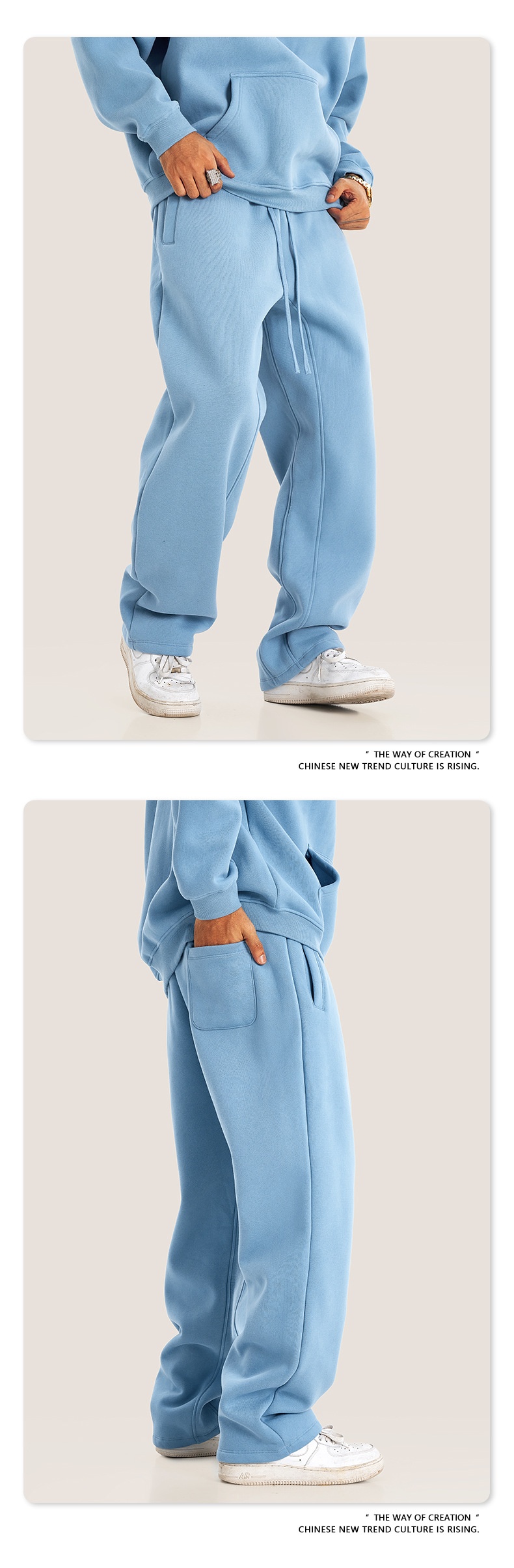 boy BE Men's Clothing | 2025 Autumn Winter Youth Solid Color Loose Sweatpants Fleece Lined Thickened Straight Pants Casual_voghion.com