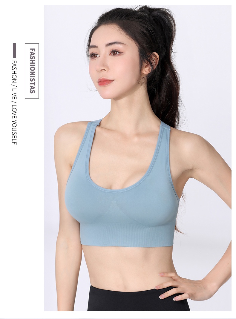 Soutien-gorge ChicShe européen et américain grande taille à dos croisé, sans armatures, antichoc, séchage rapide, idéal pour le yoga, la course à pied et le fitness. Sous-vêtements de sport pour le yoga, la course à pied et le fitness._voghion.com