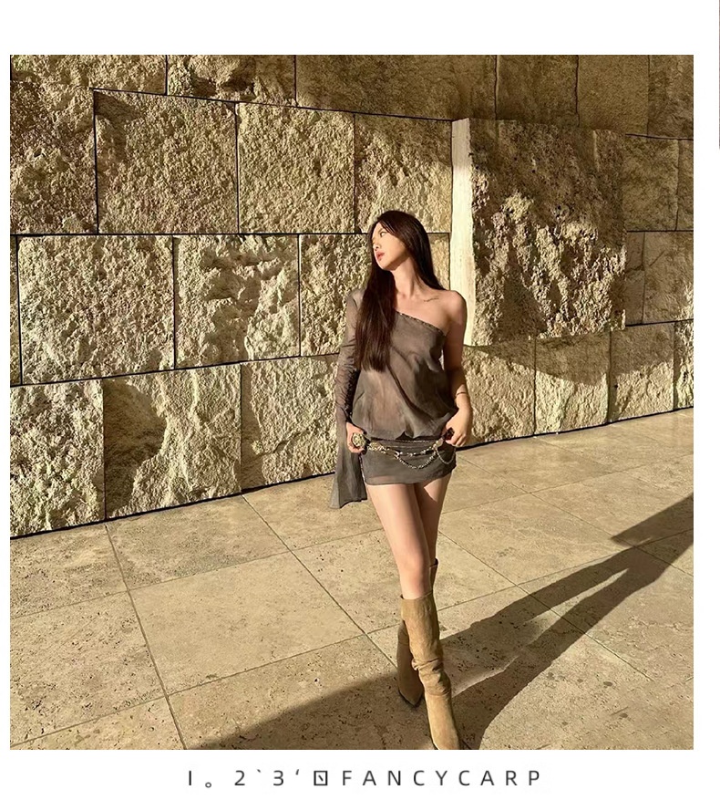 ShoeGlobe ShoeGlobe ShoeGlobe Zwiększenie wysokości wewnętrznej ~Kolor khaki Stacked Długie buty jeździeckie dla kobiet 2024 Nowość Jesień Zima Francuskie do połowy łydki_voghion.com