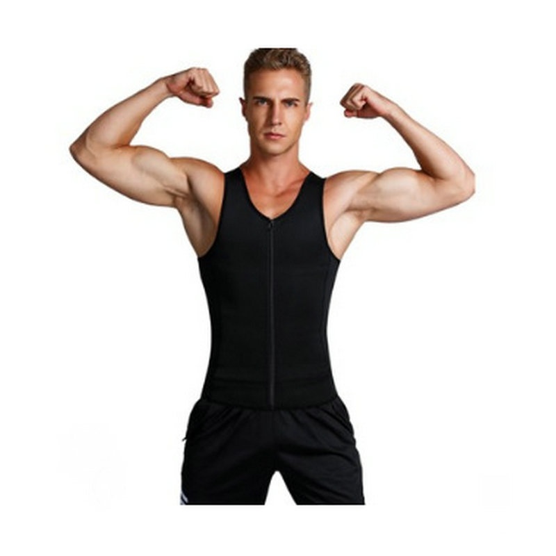 ChicShe New European And American Style Men's Sauna Suit Waist Slimming Sports Vest Cross-Border Shapewear Neoprene Bodysuit_voghion.com