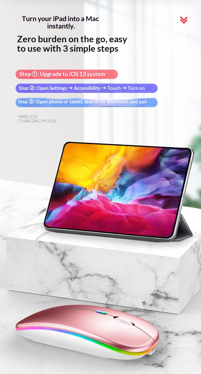 Digitex Digitex Mouse luminoso a tre modalità per ufficio domestico Bluetooth per laptop wireless ricaricabile transfrontaliero all'ingrosso_voghion.com