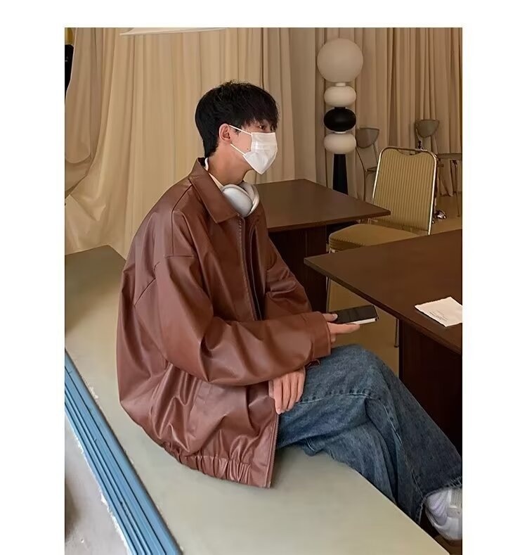 Giacca da aviatore in pelle PU da uomo, alla moda di strada europea e americana, alla moda, alla moda, alla moda_voghion.com