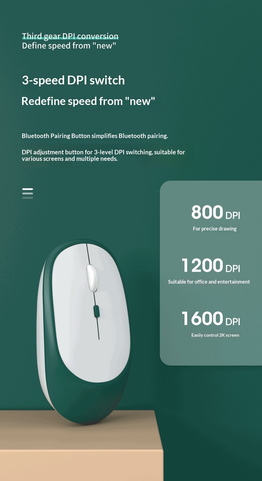 Digitex Digitex 2.4G Wireless Charging Dual-Mode Bluetooth Mini Portable Office Silent Mouse Universal For Mobile Phone And Tablet_voghion.com