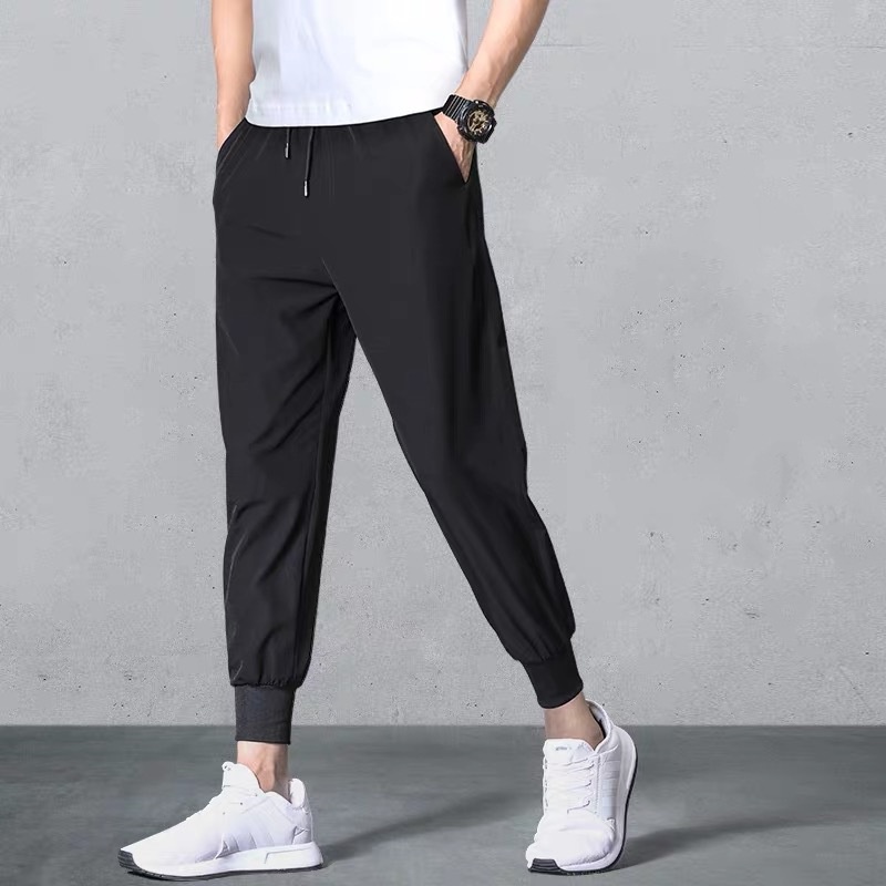 Pantaloni da jogging da uomo lunghi, larghi, a tinta unita, a nove punti, casual, autunnali, taglie grandi, estivi, sportivi, ad asciugatura rapida_voghion.com