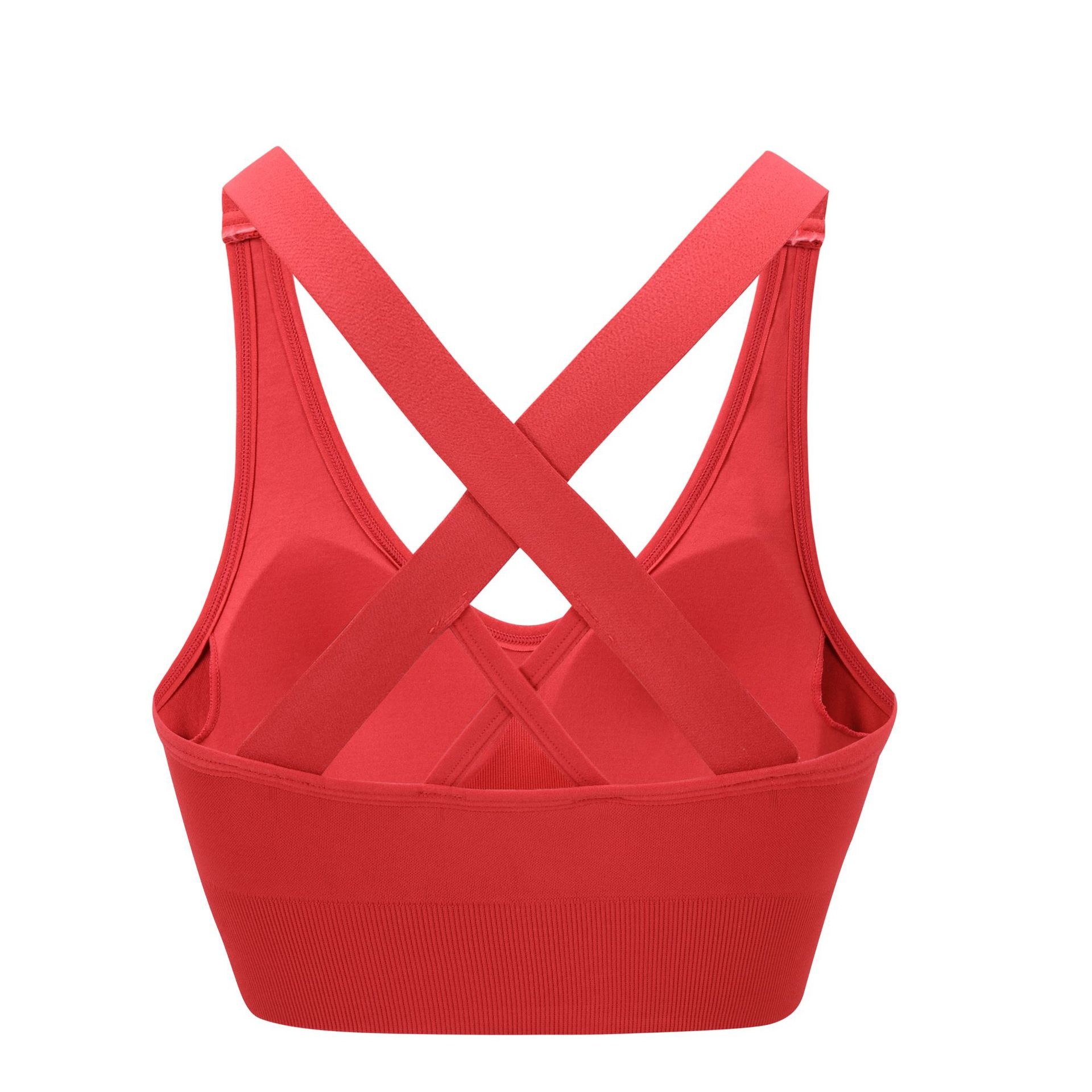 Soutien-gorge ChicShe européen et américain grande taille à dos croisé, sans armatures, antichoc, séchage rapide, idéal pour le yoga, la course à pied et le fitness. Sous-vêtements de sport pour le yoga, la course à pied et le fitness._voghion.com
