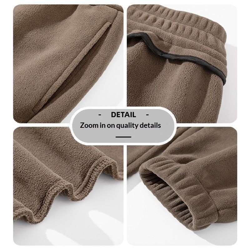 boy Autumn New Double-Sided Men's Large Size Cuffed Sweatpants Thickened Fleece Winter Unisex Sports Pants_voghion.com