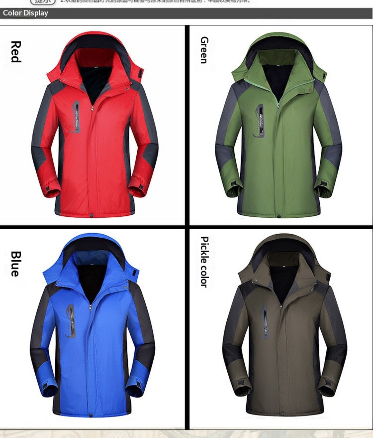 Wasserdichte Jungenjacke mit Fleecefutter, dick gefüttert, bedruckt, ideal für Winter-Fabrikuniformen, aus Baumwolle, Softshell-Material_voghion.com