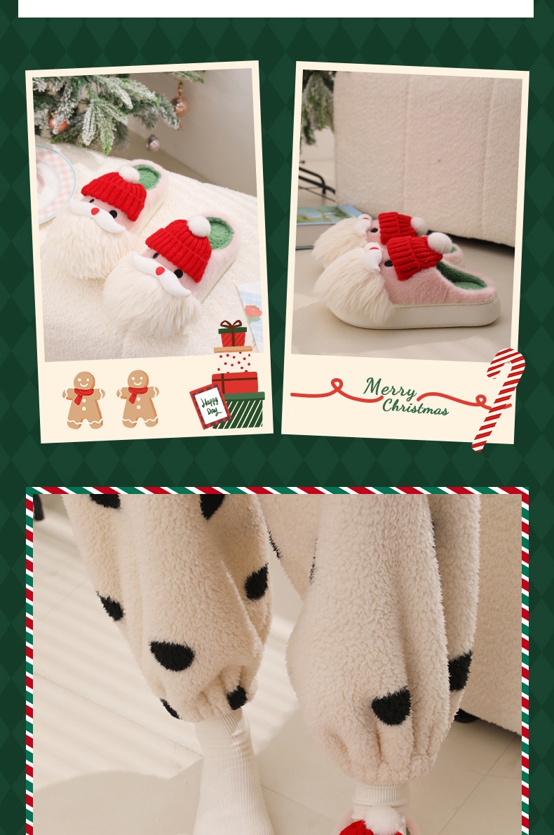 Zees graziose pantofole natalizie in cotone da donna, nuovo stile 2025, comode con una morbida imbottitura, adatte per l'autunno_voghion.com