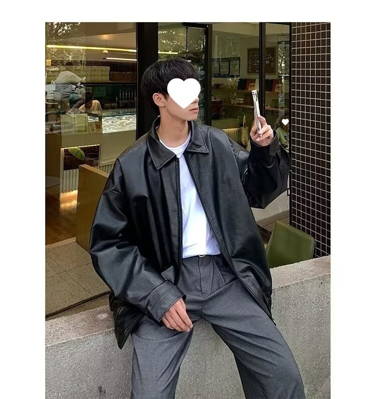 Giacca da aviatore in pelle PU da uomo, alla moda di strada europea e americana, alla moda, alla moda, alla moda_voghion.com