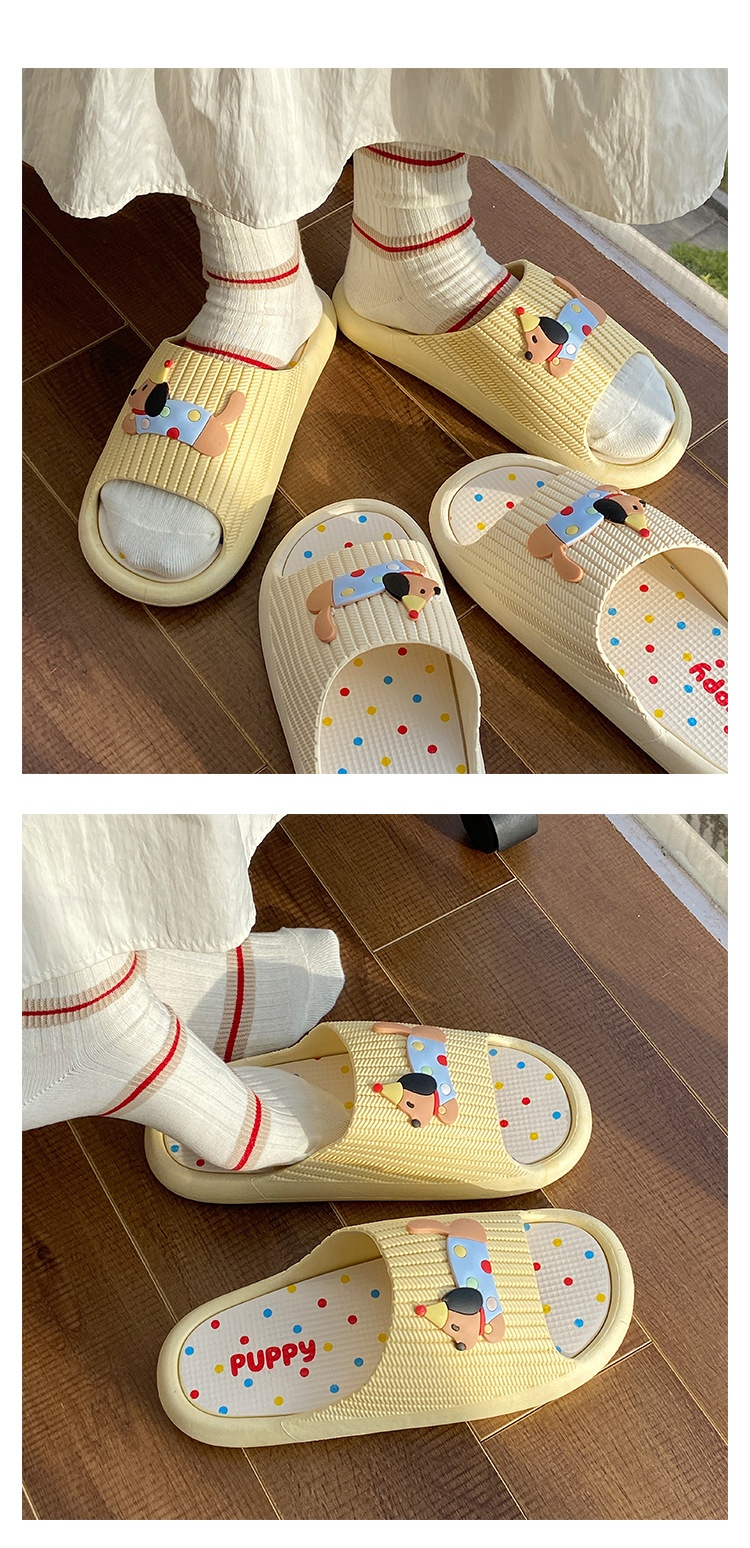 Zees, nuove pantofole estive universali con suola morbida antiscivolo e scritta "One Word" a forma di cucciolo di Natale, con suola spessa, per studenti e dormitori_voghion.com