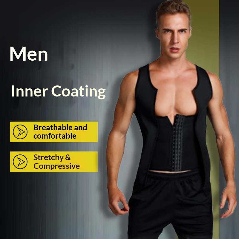 ChicShe New European And American Style Men's Sauna Suit Waist Slimming Sports Vest Cross-Border Shapewear Neoprene Bodysuit_voghion.com