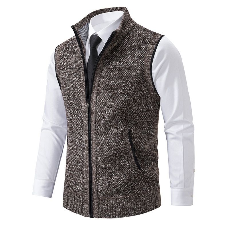 ragazzo ragazzo ragazzo autunno inverno gilet con fodera in pile giacca in maglia spessa e larga da uomo maglione cappotto con collo alto cardigan all'ingrosso_voghion.com
