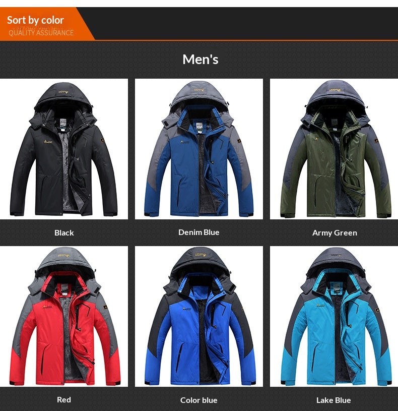 Outdoor-Jacke für Jungen, Fleece-gefüttert, dick gefüttert, für Herren, Skifahren, Bergsteigen, Paar, warmer, kältebeständiger Baumwollmantel, Übergröße_voghion.com