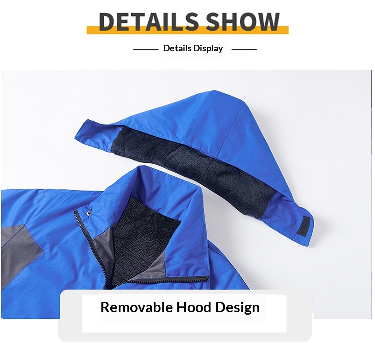 Veste de travail imperméable imprimée doublée polaire pour garçon, manteau d'hiver en coton pour homme, uniforme d'usine, épaisse et chaude_voghion.com