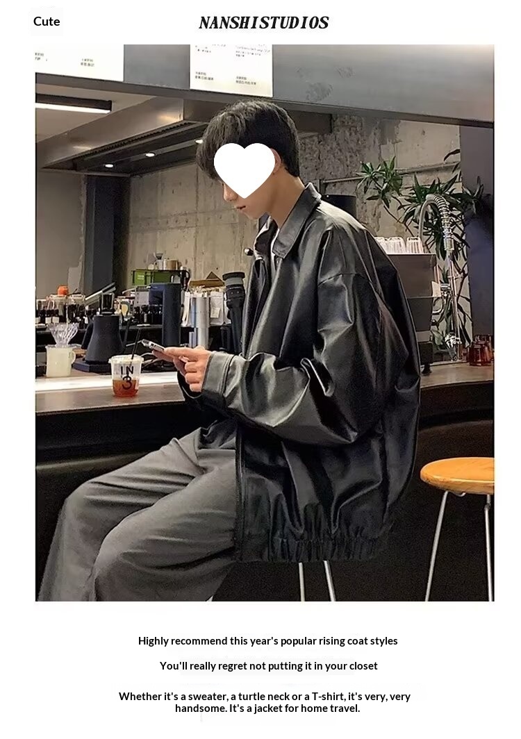 Giacca da aviatore in pelle PU da uomo, alla moda di strada europea e americana, alla moda, alla moda, alla moda_voghion.com