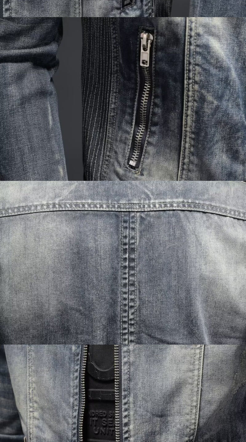 Boy Internet Celebrity Cross-Border Herren-Denim, europäisch und amerikanisch, lässig, Retro, vielseitig, Stehkragen, Reißverschluss, Radfahren_voghion.com