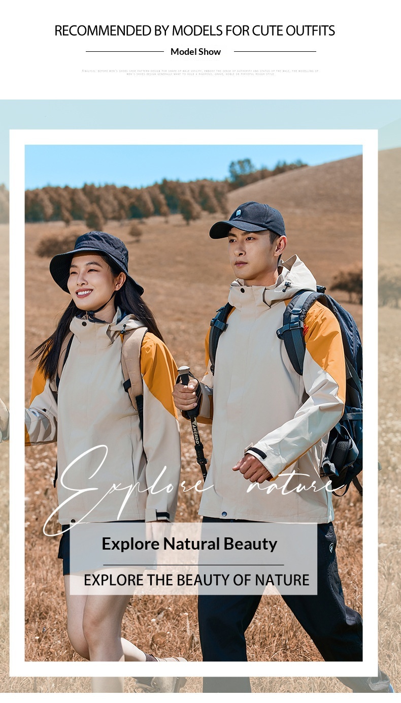 Giacca personalizzata 3 in 1 per uomo e donna, antivento, impermeabile, staccabile, per sci all'aperto, alpinismo, stampata,_voghion.com