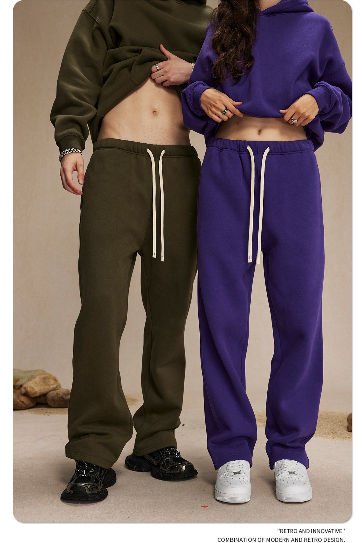 boy 2025 Autumn Winter New 350g Thick Straight Fleece Lined Solid Color Men's Loose Fit Sports Casual Long Pants Men_voghion.com