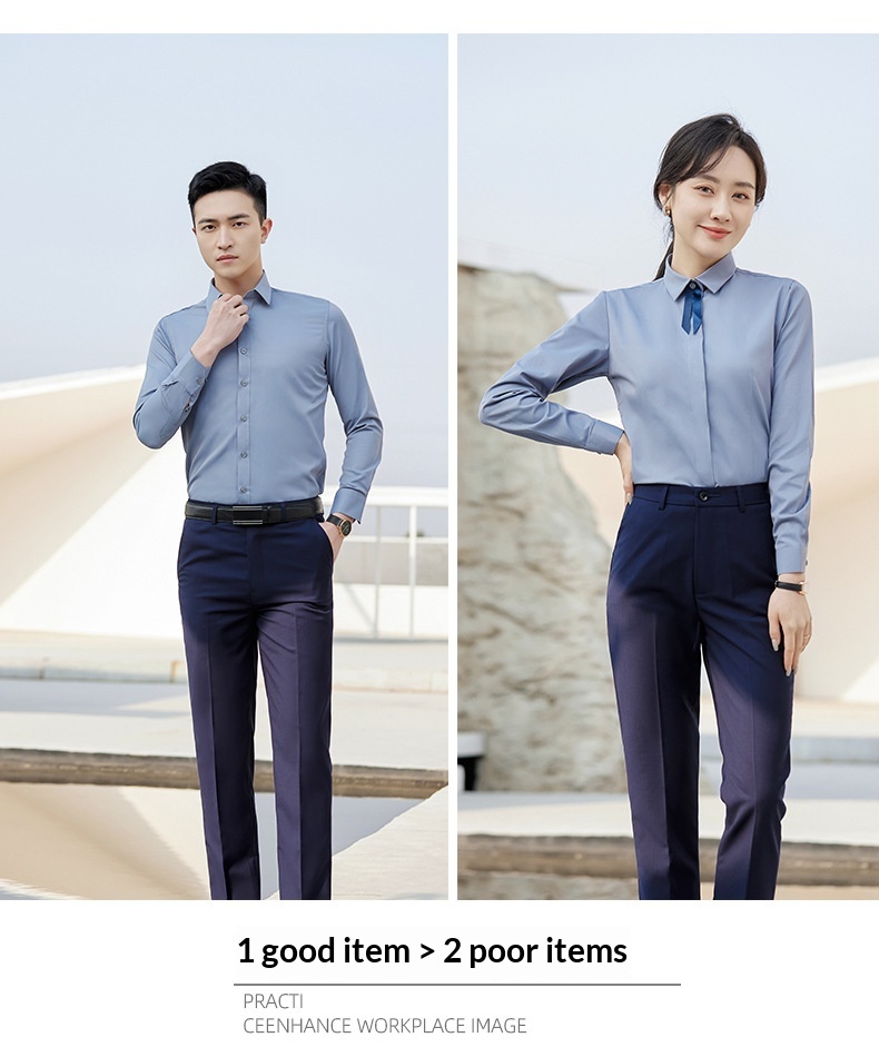 Traje profesional unisex blanco, ropa formal de negocios, camisa de manga larga para profesor de hotel, primavera y otoño_voghion.com