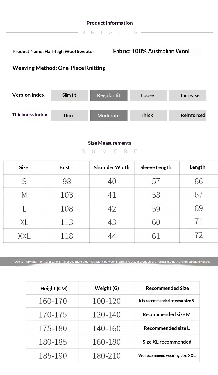 boy Seamless! Autumn Winter Half Turtleneck 100% Wool Men's First-Line Ready-to-Wear Versatile Sweater Knitted Base Shirt_voghion.com