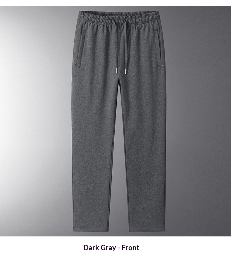 Pantaloni sportivi lunghi e dritti in maglia, casual, da uomo, taglie forti, in puro cotone, vestibilità ampia, primavera-autunno_voghion.com