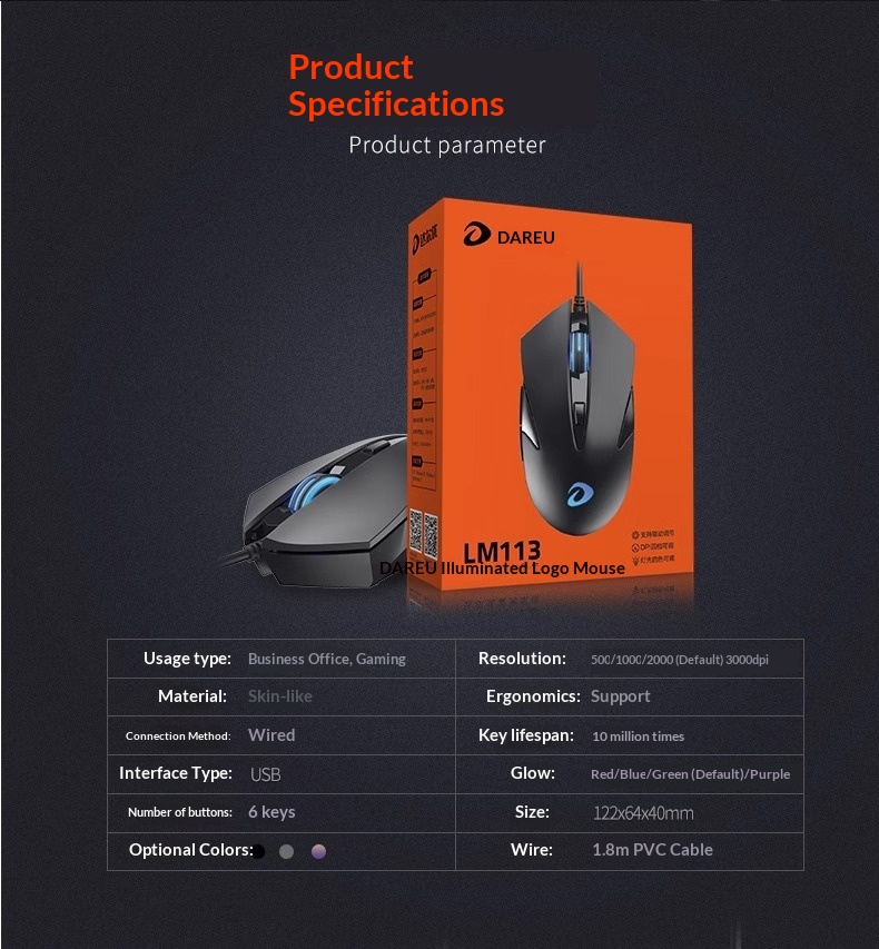 Digitex Digitex Dareu LM113 Kablolu Oyun Faresi Esports, USB Arayüzü, İnternet Kafeler, Dizüstü Bilgisayarlar ve Ofis Kullanımı İçin Uygun_voghion.com