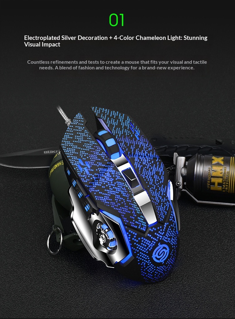 Souris de jeu filaire USB Digitex Viper Q7 pour ordinateur portable, e-sport, mécanique, lumineuse et sans bordures_voghion.com