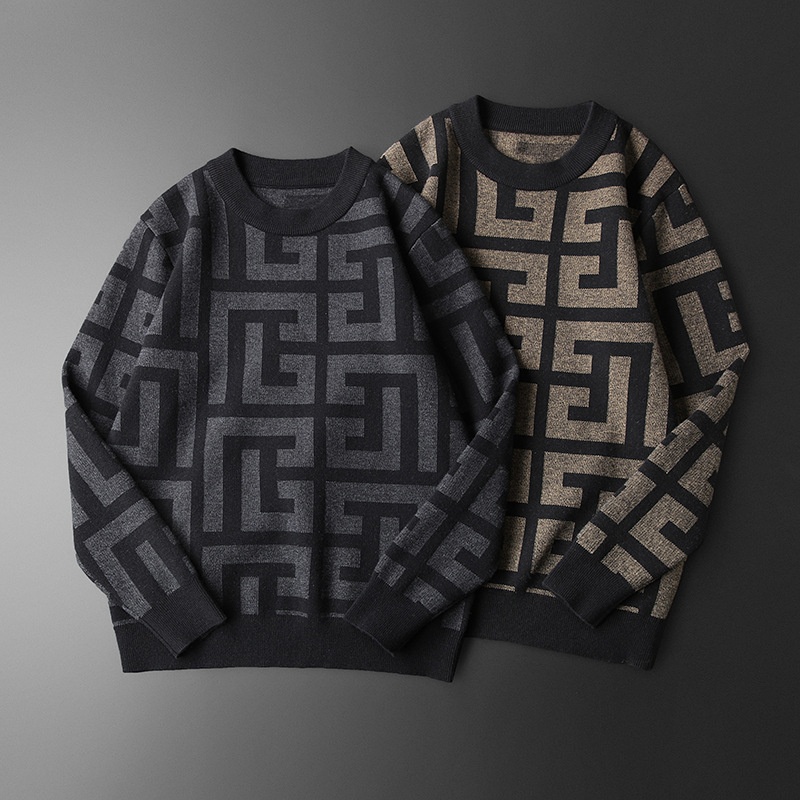 Boy Boy Boy Europe Station 2023 Inverno Nuovo Slim Fit Uomo Lana Mezzo Collo Alto Maglione Lavorato a Maglia Spessa Camicia Base di Lana_voghion.com