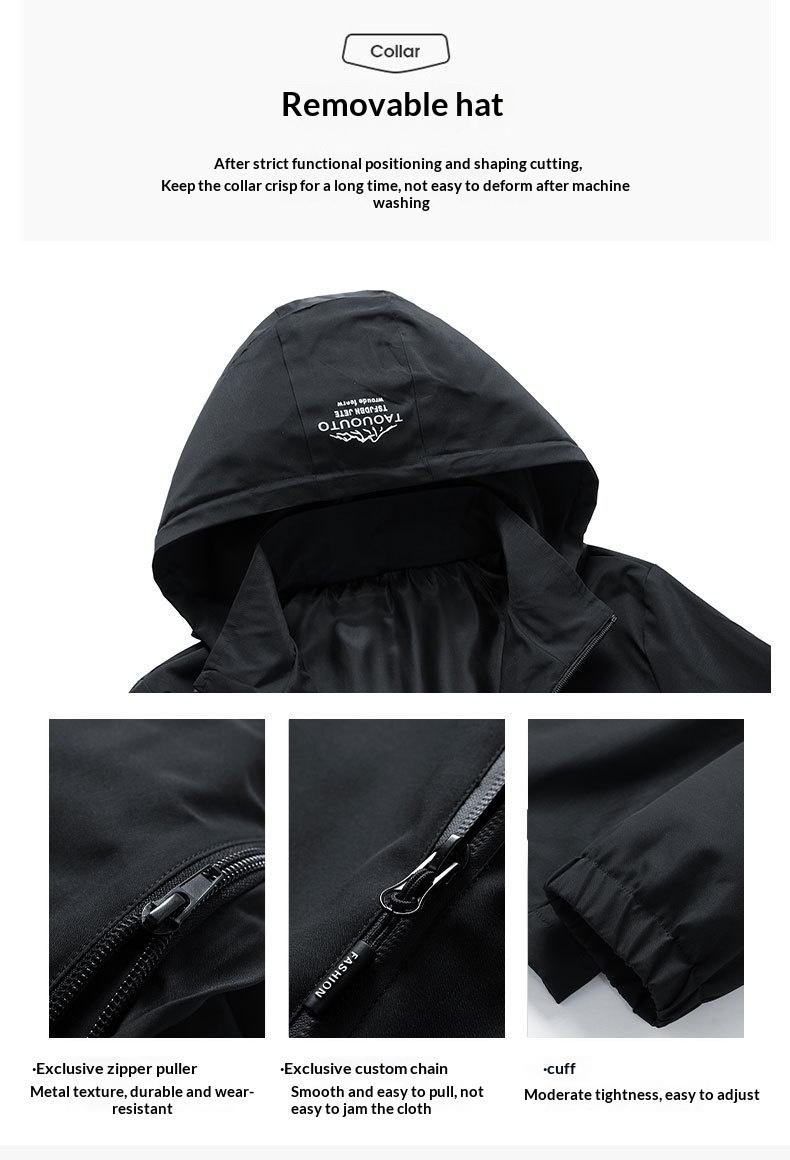 ragazzo Ragazzo E-commerce transfrontaliero Giacca a vento sottile con cappuccio Abbigliamento da uomo Sport all'aria aperta Giacca casual Uomo Primavera Autunno_voghion.com