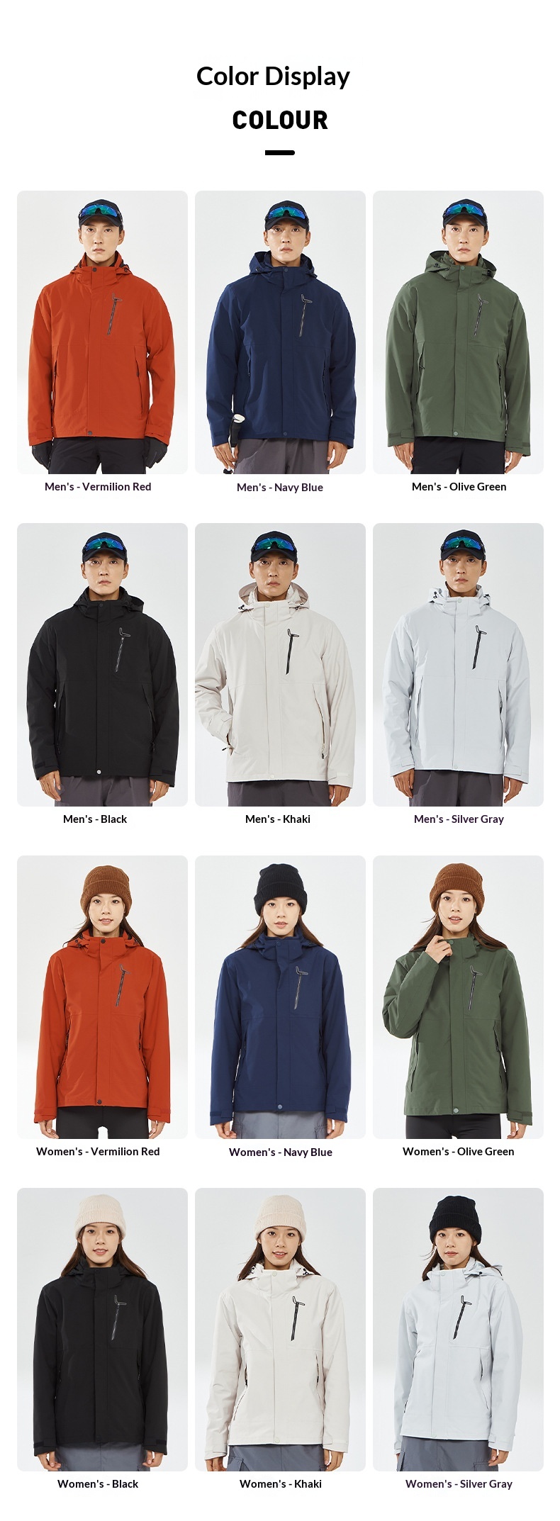 boy Boy 32614 Outdoor Men And Women Detachable Autumn Winter Couple Travel Hiking Jacket 3-in-1 Waterproof_voghion.com