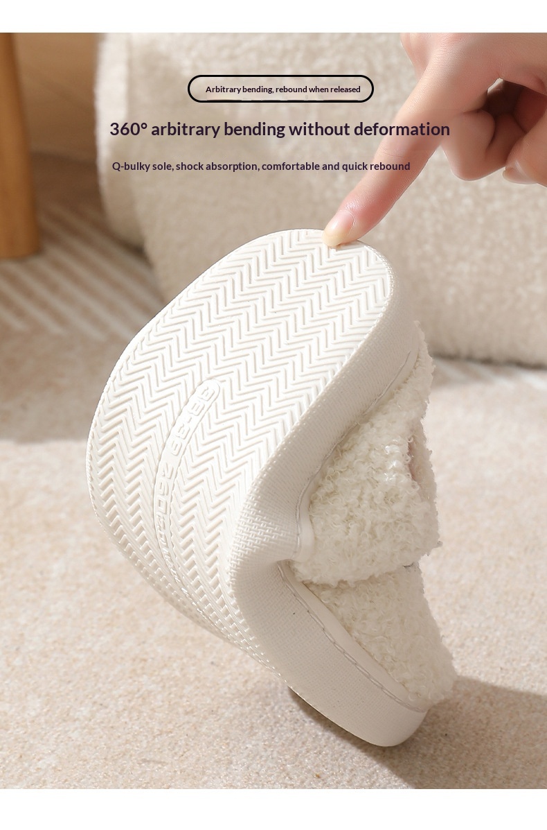 Zees Neue Rentier-Lebkuchenmann-Weihnachts-Winter-Hausschuhe für drinnen, warm, mit Smiley-Gesicht, aus Baumwolle für Damen_voghion.com