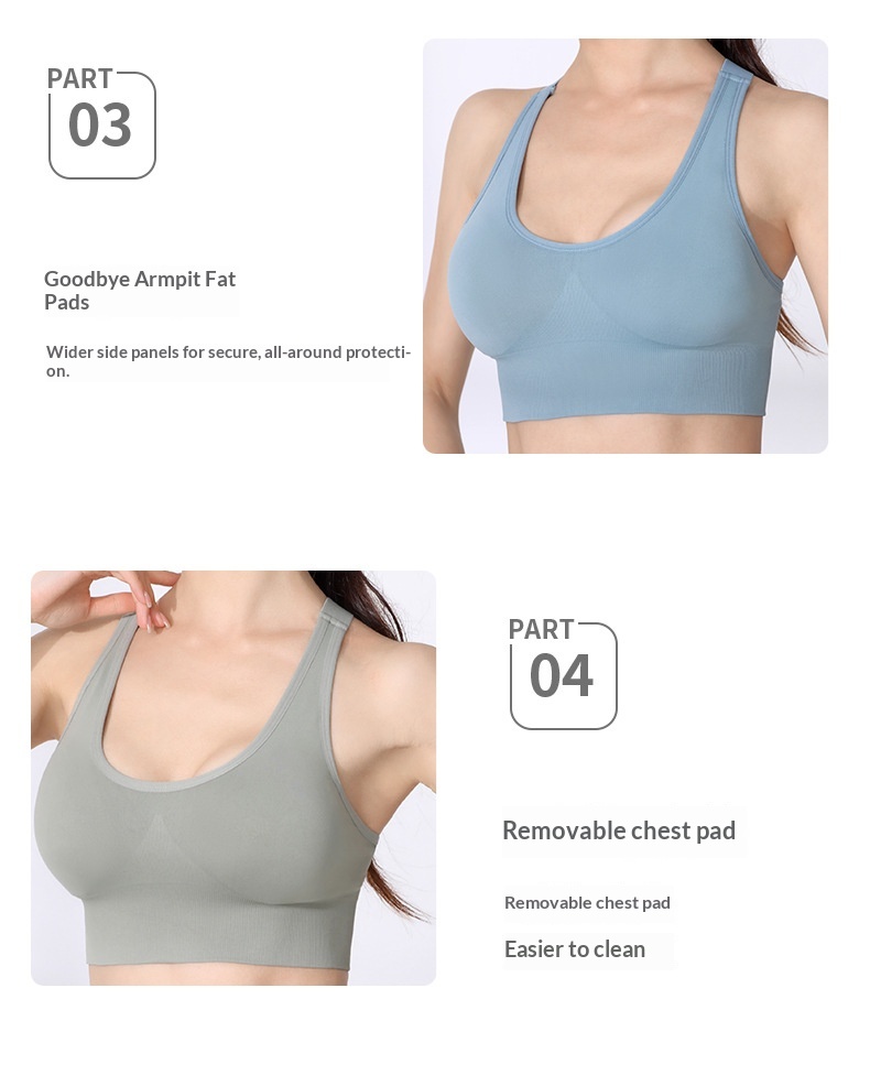 Soutien-gorge ChicShe européen et américain grande taille à dos croisé, sans armatures, antichoc, séchage rapide, idéal pour le yoga, la course à pied et le fitness. Sous-vêtements de sport pour le yoga, la course à pied et le fitness._voghion.com