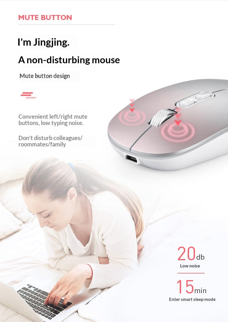Digitex Digitex Digitex Ultra-thin Wireless Bluetooth Silent Compatible With IPad Huawei Laptop Dual-mode Portable Rechargeable Mouse_voghion.com