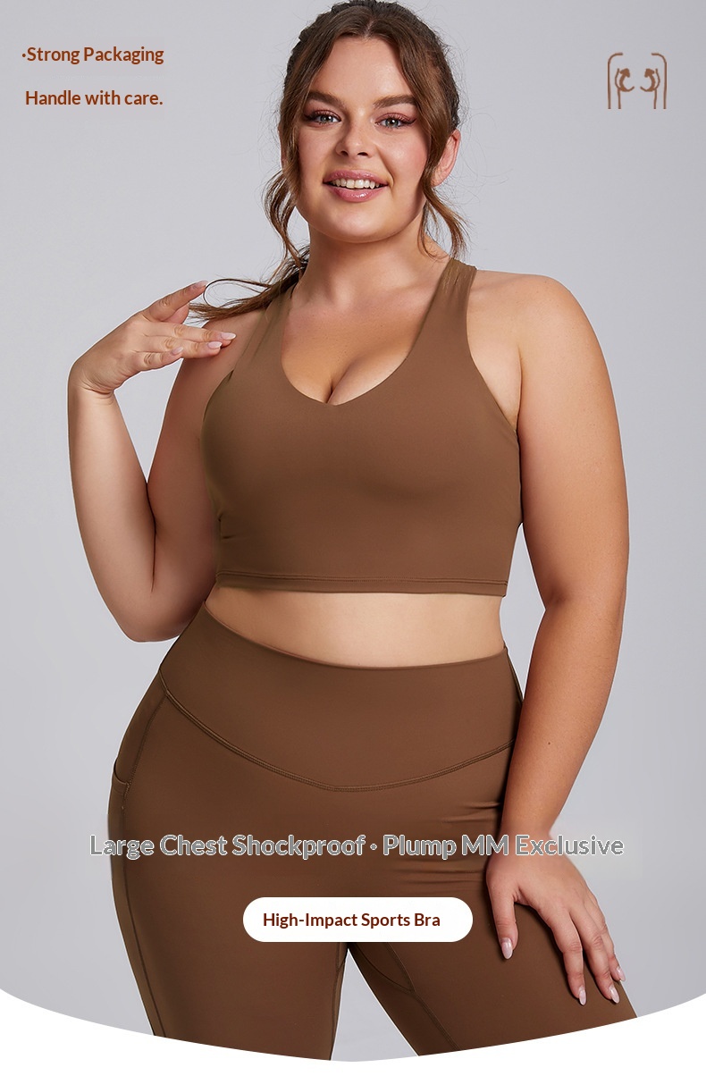 ChicShe Ensemble de yoga deux pièces moulant, grande taille, style européen et américain, effet nude, avec poches_voghion.com