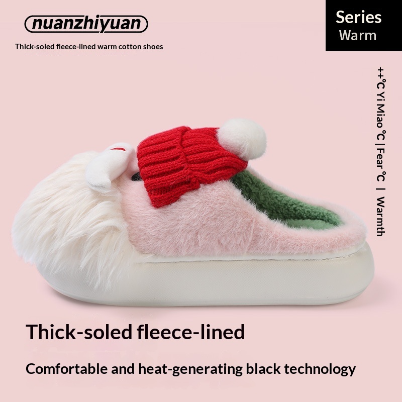 Zees graziose pantofole natalizie in cotone da donna, nuovo stile 2025, comode con una morbida imbottitura, adatte per l'autunno_voghion.com
