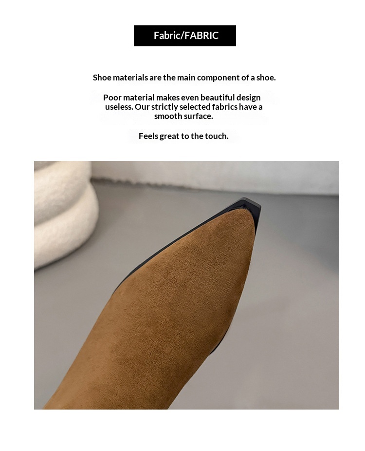 ShoeGlobe ShoeGlobe ShoeGlobe Women's Knight 2025 New Autumn Winter Thick Heel Pointed Toe Long Retro Suede Wrinkled Slouch Boots_voghion.com