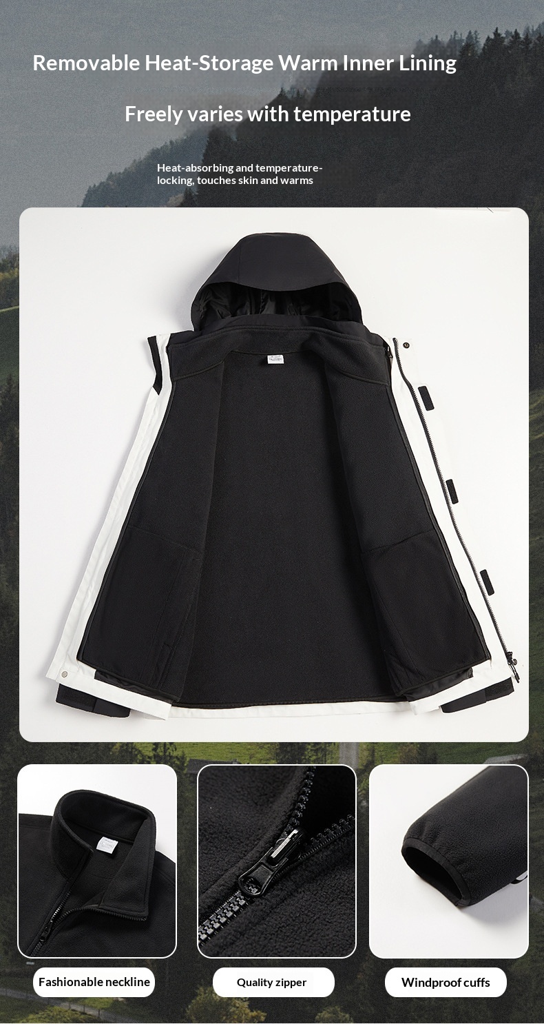 boy Boy 3-in-1 Jacket For Men And Women Winter Two-Piece Set Detachable Windproof Waterproof Warm Thickened Ski Workwear_voghion.com