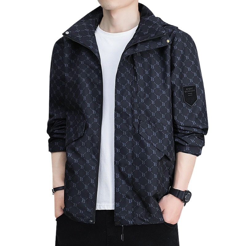 Veste coupe-vent décontractée et tendance imperméable pour homme, collection printemps 2023_voghion.com