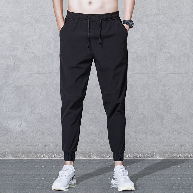 Pantaloni da jogging da uomo lunghi, larghi, a tinta unita, a nove punti, casual, autunnali, taglie grandi, estivi, sportivi, ad asciugatura rapida_voghion.com