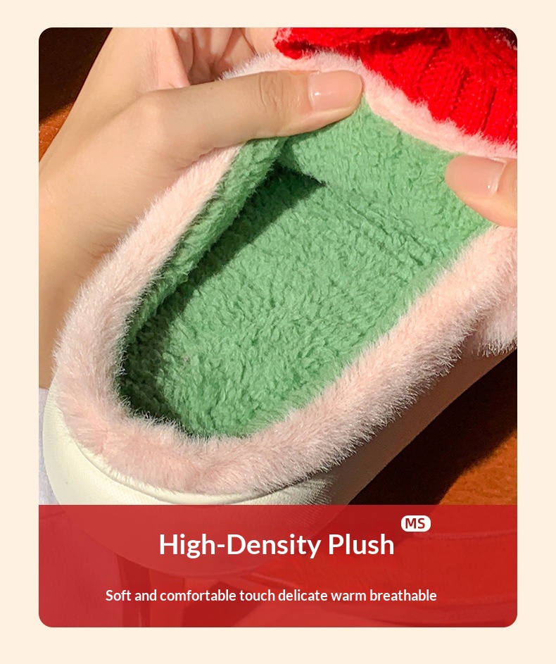 Pantoufles chaudes en coton pour l'intérieur et l'extérieur, motif Père Noël, collection hiver 2025 Zees, nouveauté Noël et Halloween_voghion.com