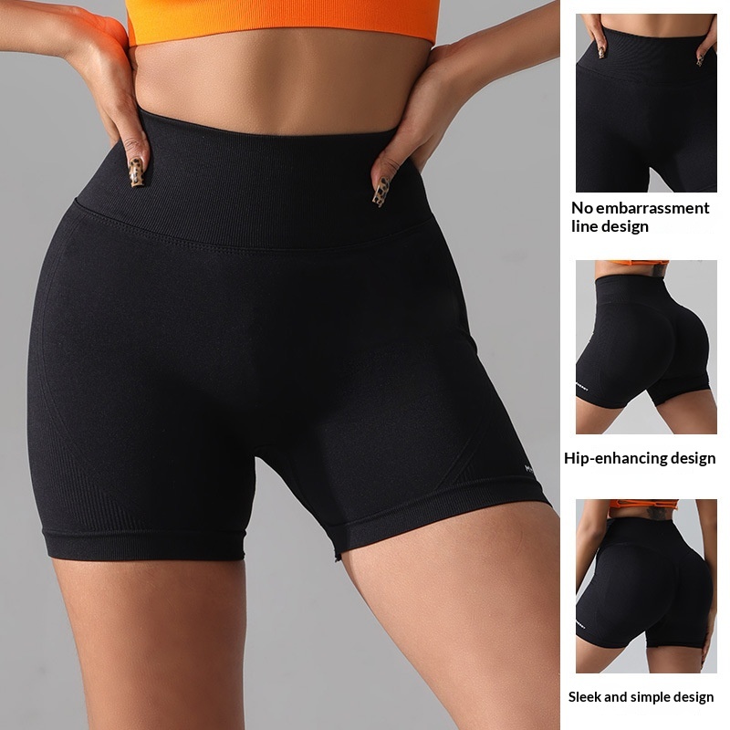 Summer New Women's Fitness Running Sports Cycling Pants Yoga Wear Tummy Control Tight Three-Quarter Shorts Wholesale_voghion.com