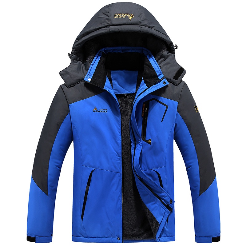 Outdoor-Jacke für Jungen, Fleece-gefüttert, dick gefüttert, für Herren, Skifahren, Bergsteigen, Paar, warmer, kältebeständiger Baumwollmantel, Übergröße_voghion.com