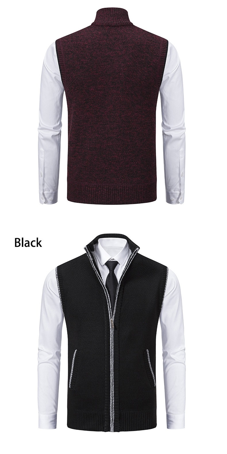 ragazzo ragazzo ragazzo autunno inverno gilet con fodera in pile giacca in maglia spessa e larga da uomo maglione cappotto con collo alto cardigan all'ingrosso_voghion.com