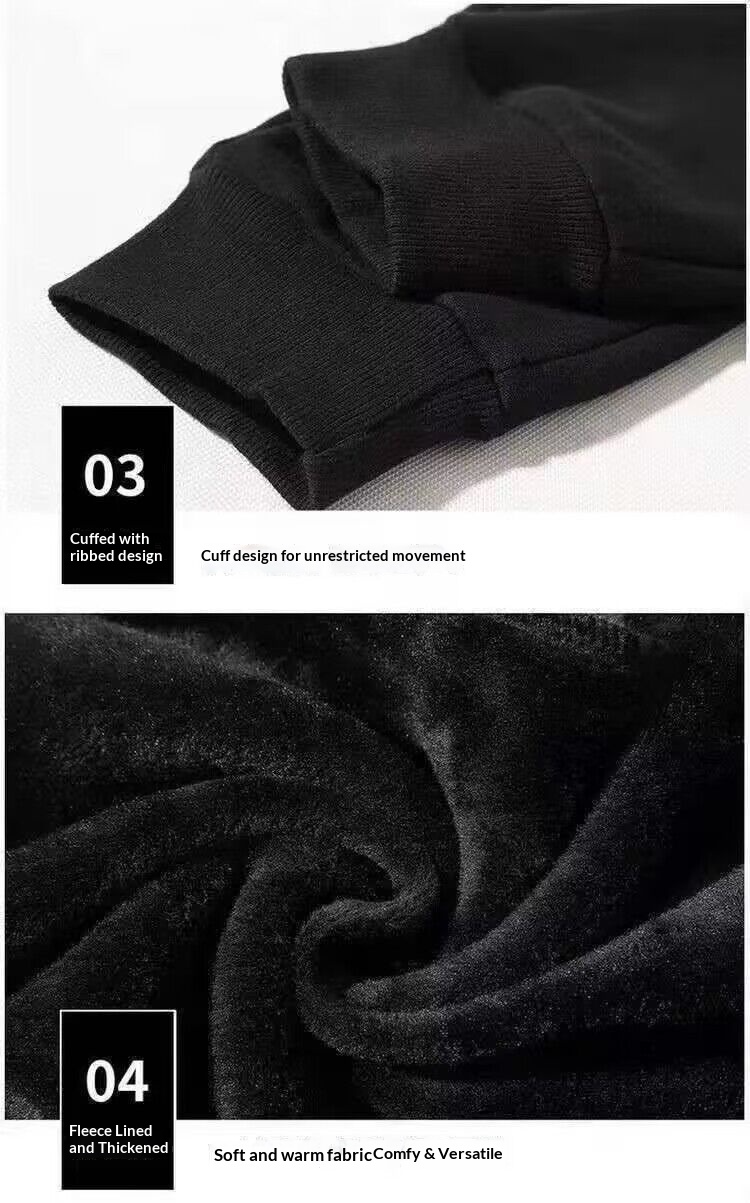 boy Men's Autumn Winter Fleece Lined Thickened Casual Long Loose Jogger Cargo Plus Size Sports Pants_voghion.com