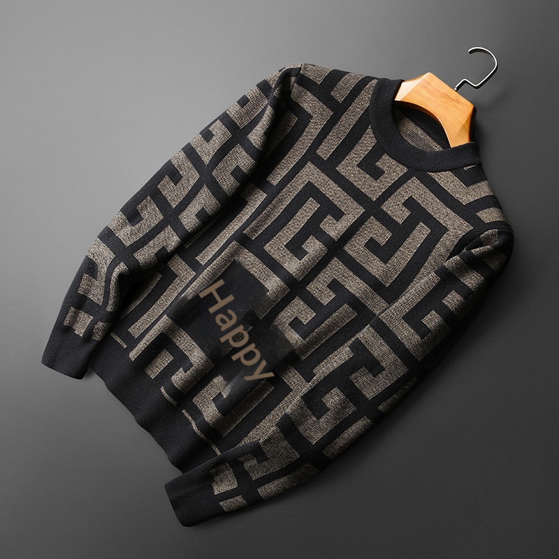 Boy Boy Boy Europe Station 2023 Inverno Nuovo Slim Fit Uomo Lana Mezzo Collo Alto Maglione Lavorato a Maglia Spessa Camicia Base di Lana_voghion.com