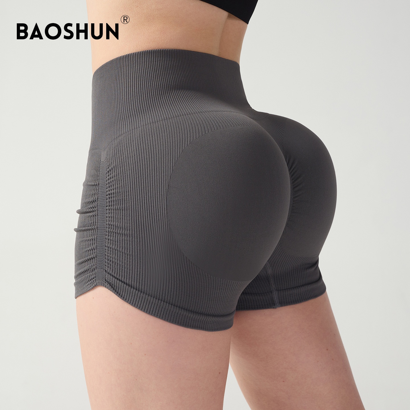 Geplooide, hoge taille, heupliftende yogabroek voor dames, ademend, afslankend, geschikt voor buitenactiviteiten zoals hardlopen en fietsen._voghion.com