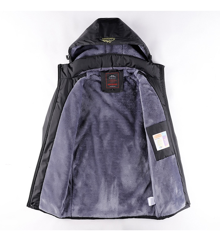 Veste softshell chaude et épaisse doublée polaire pour homme, taille L, idéale pour l'hiver et l'alpinisme._voghion.com